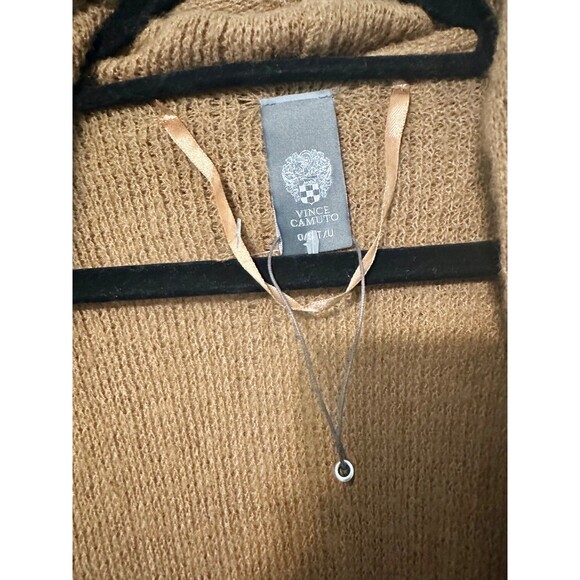 Vince Camuto Womens One Size Cap Sleeve Frayed Sweater Shaw With Pockets Brown - Picture 5 of 11